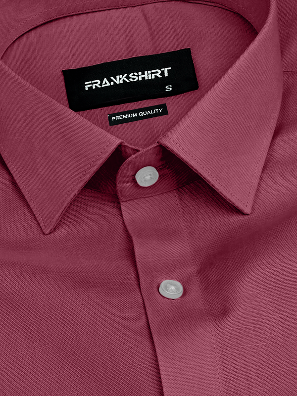 Maroon Solid Linen Shirt for Man