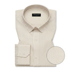 Beige & Light Green Stripe Oxford Pack of 2 Shirts For Men