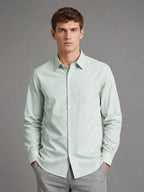 Beige & Light Green Stripe Oxford Pack of 2 Shirts For Men