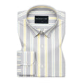 Soft Grey Oxford Stripe Cotton Shirt For Men