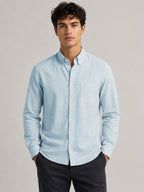 Sky Blue Linear Linen Shirt