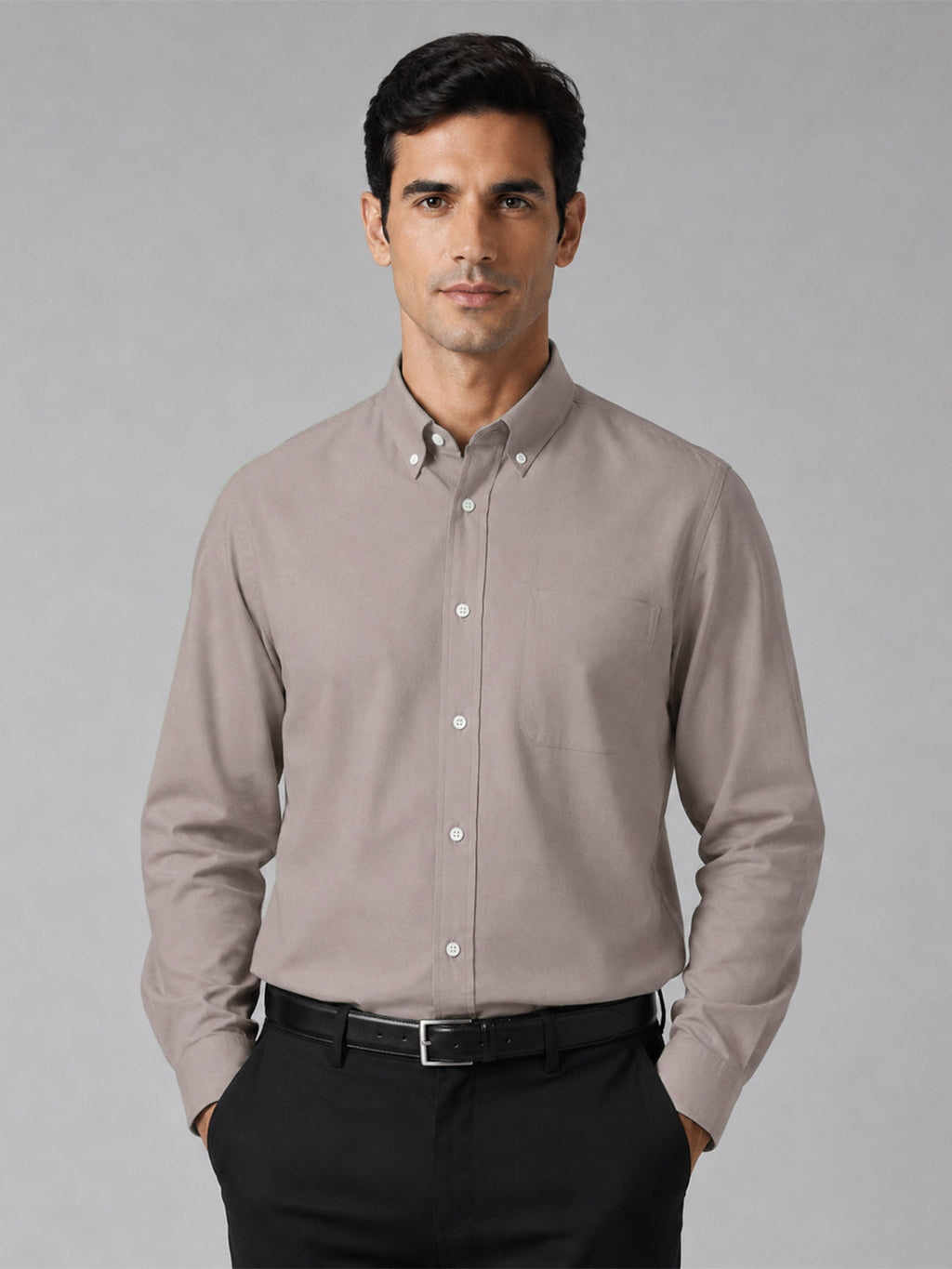 Oxford Cotton Brown Shirt For Men
