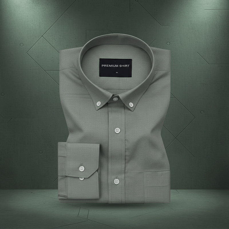 Pack of 2 Oxford Cotton Shirt For Men (Sea Green & Olive)