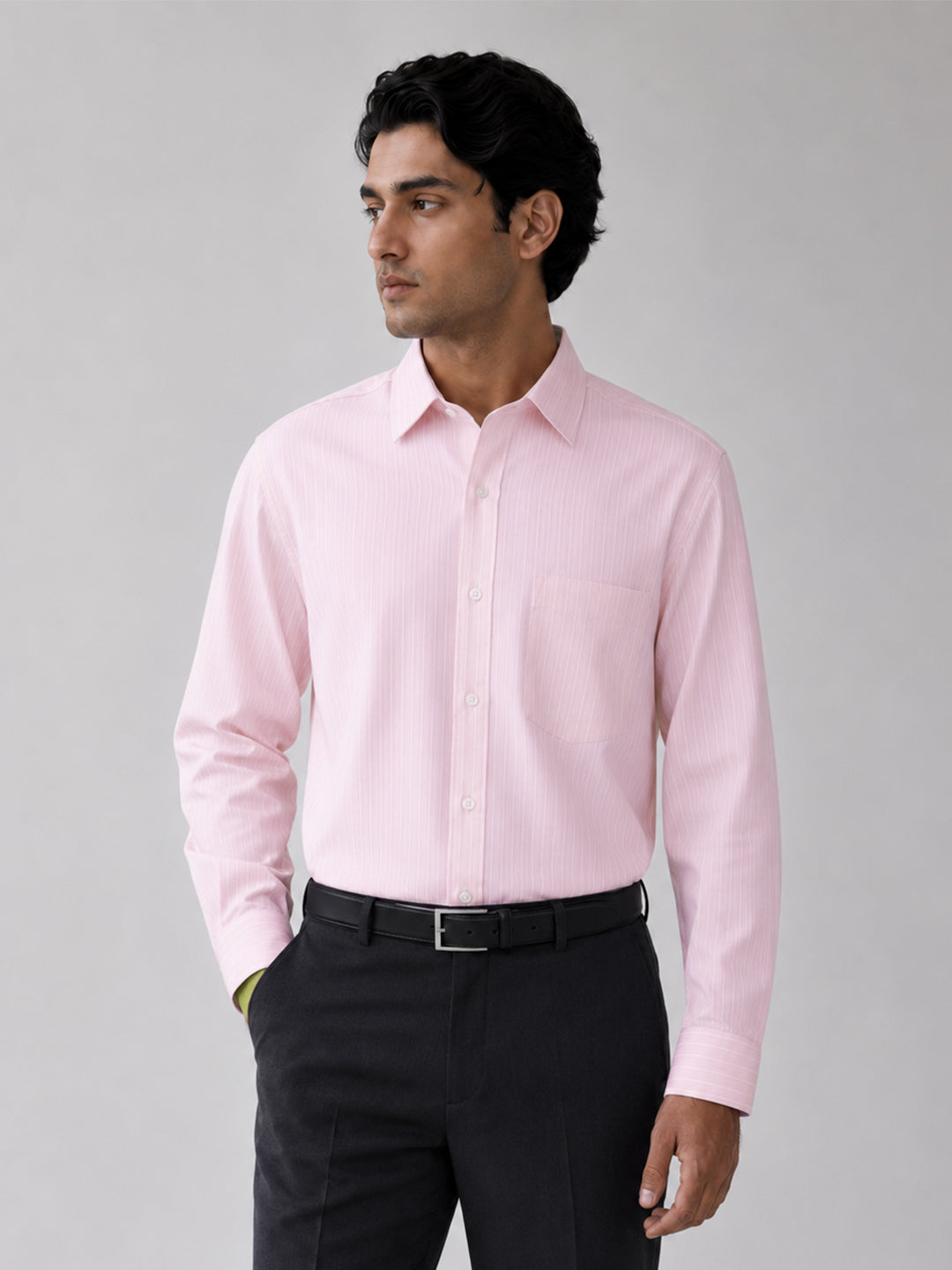 Pink & Cream Pinstripe Oxford Pack of 2 Shirts For Men