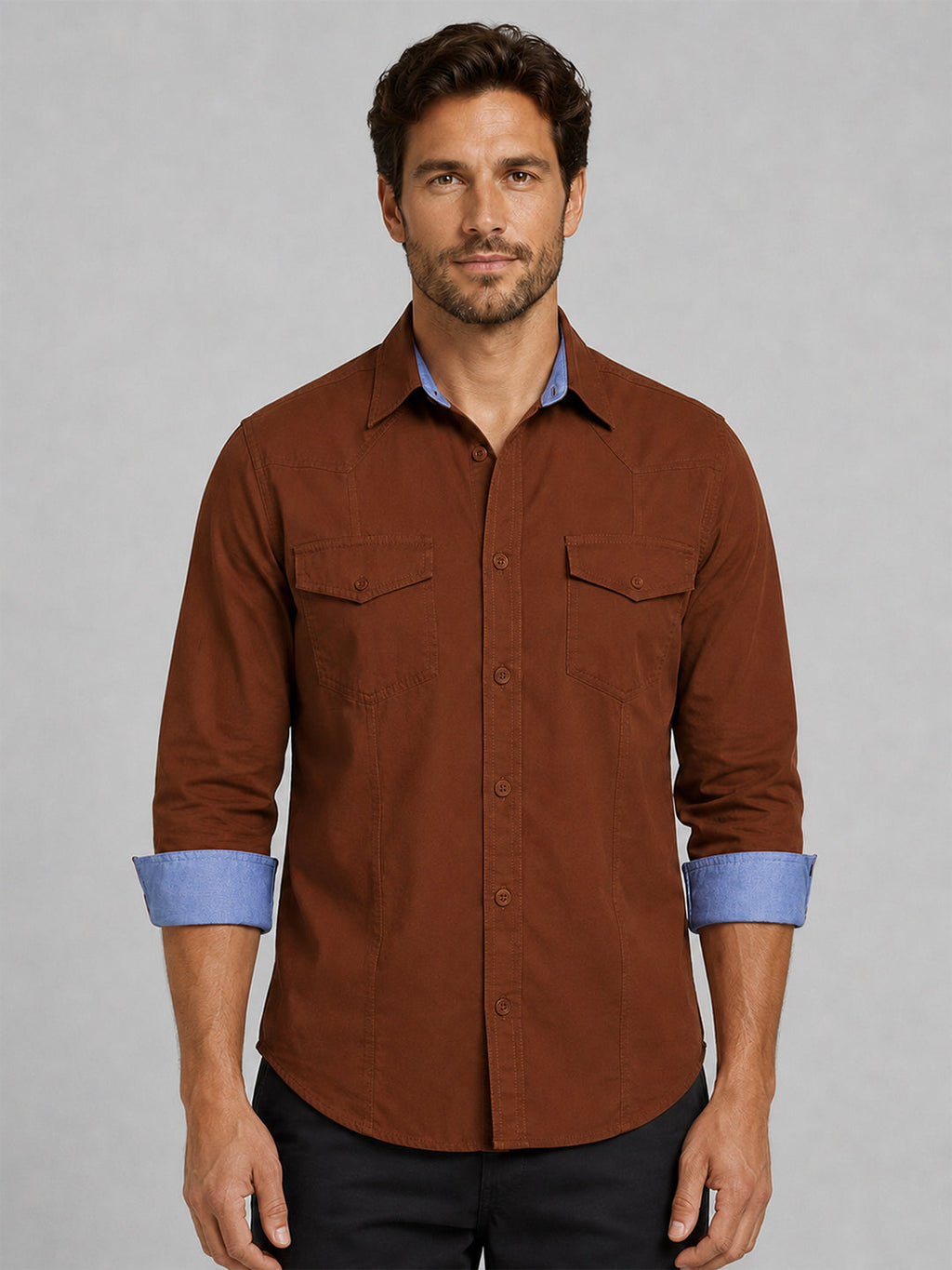 Pack Of 2 Cargo Style Beige & Brown Shirt