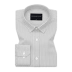Silver Grey Stripe Oxford Shirt For Men