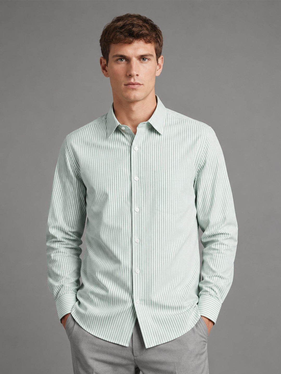 Lemon & Light Green Oxford Pack of 2 Stripe Shirts For Men