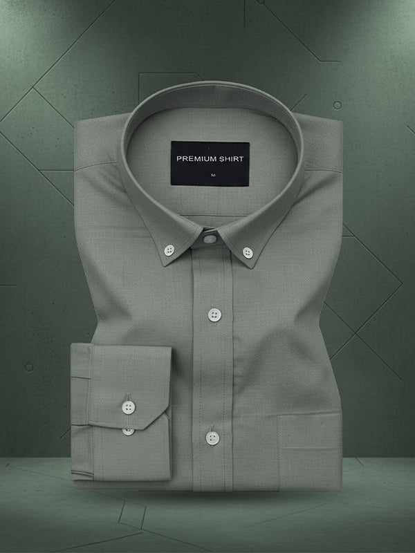 Oxford Cotton Olive Shirt For Men