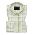 Pale Pistachio Classic Check Oxford Cotton Shirt For Men
