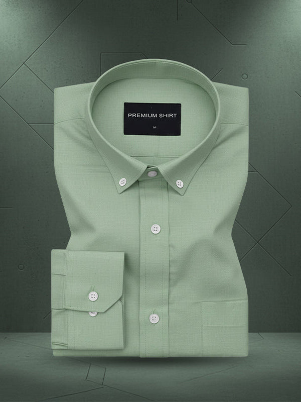 Oxford Cotton Sea Green Shirt For Men