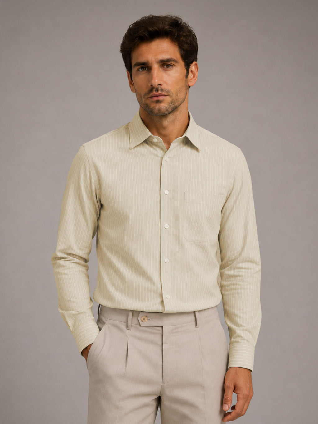 Pink & Cream Pinstripe Oxford Pack of 2 Shirts For Men