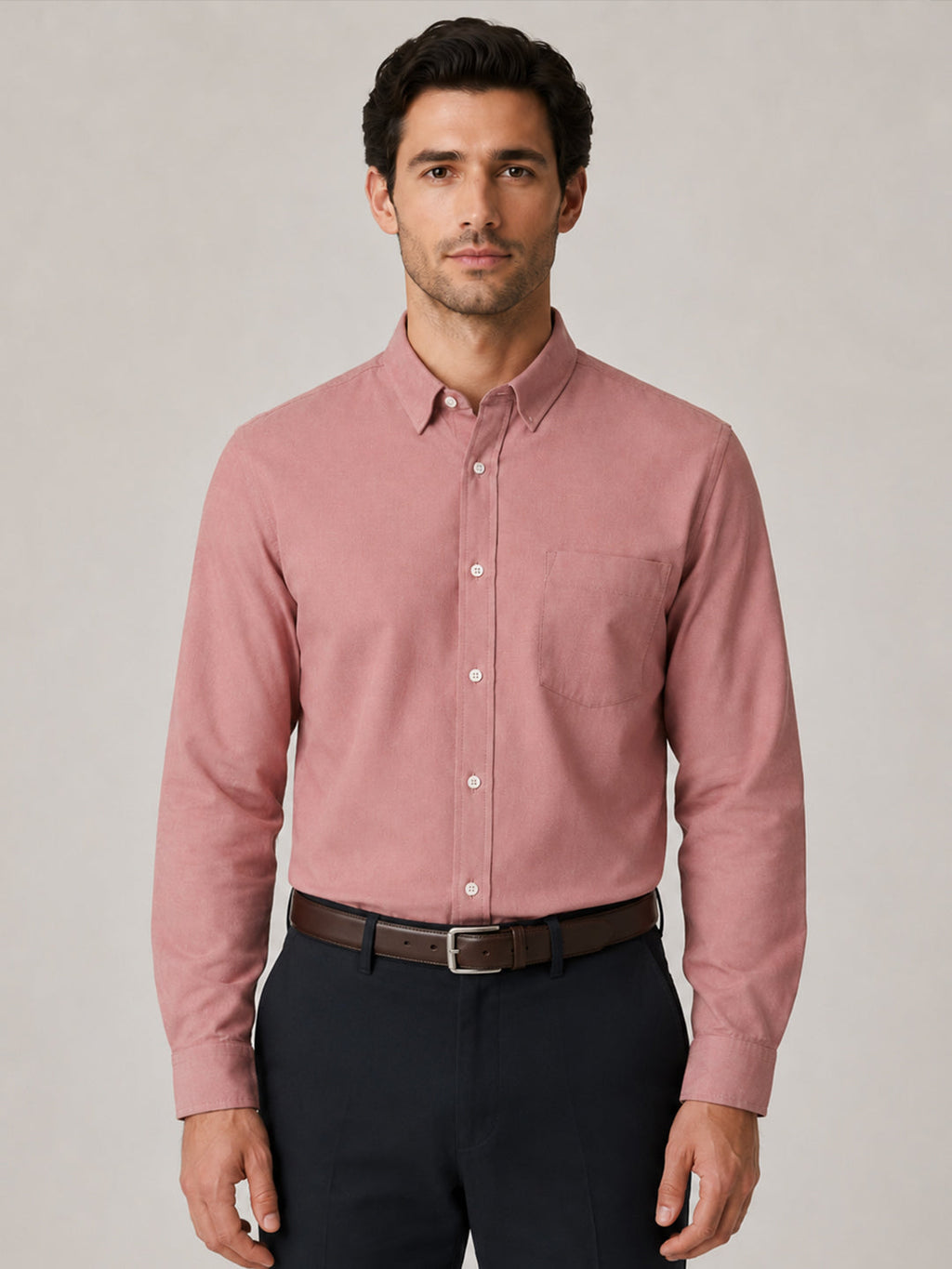 Pack of 2 Maroon & Denim Blue Formal Oxford Cotton Shirt For Men