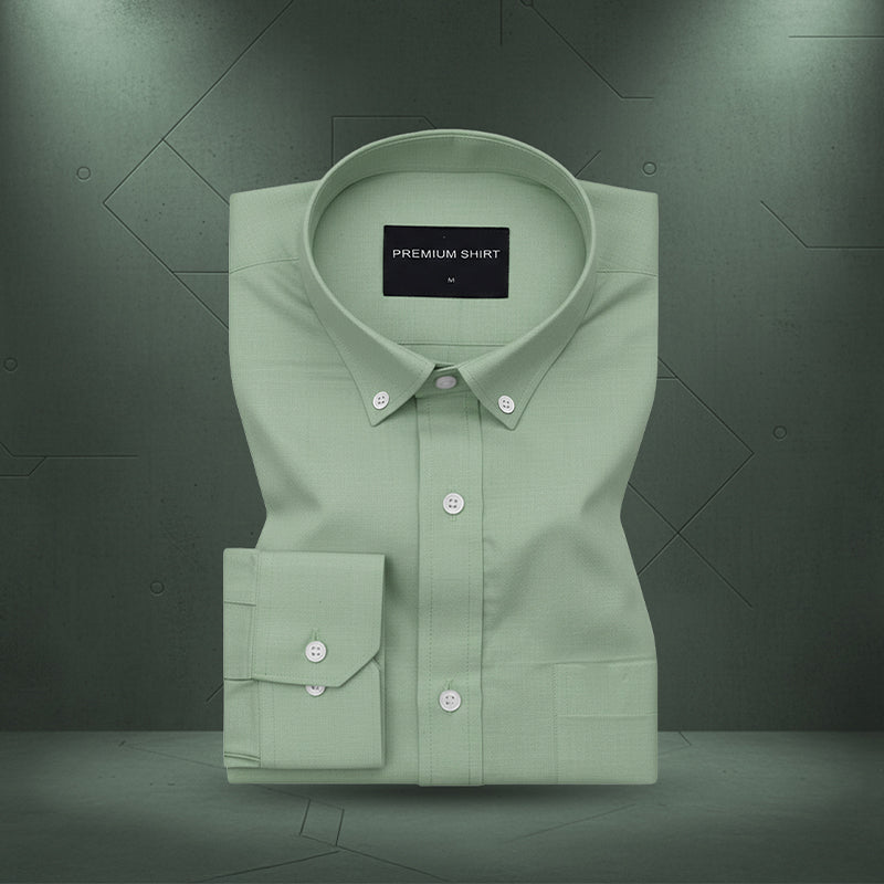 Pack of 2 Oxford Cotton Shirt For Men (Sea Green & Sky Blue)