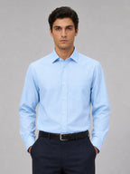 Pack of 2 Denim Blue & Sky Blue Formal Oxford Cotton Shirt For Men