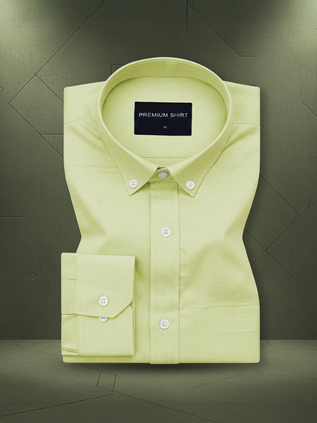 Pack of 2 Oxford Cotton Shirt For Men (Lime Green & Cream)