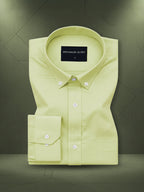 Pack of 2 Oxford Cotton Shirt For Men (Lime Green & Cream)