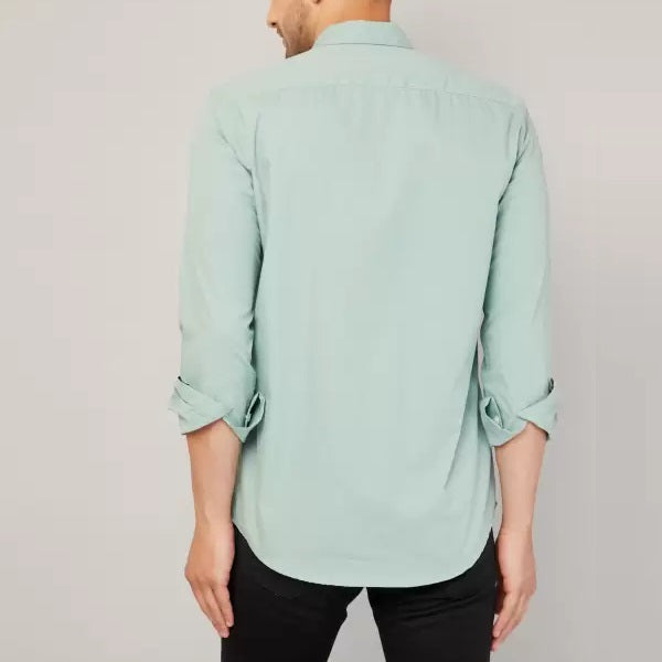Plain Solid Cotton Shirt (Bottle Green)