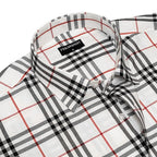 Pack of 2 Tartan Check Cotton Shirt (White & Red)