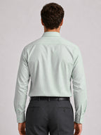 Dark Green Stripe Oxford Shirt For Men