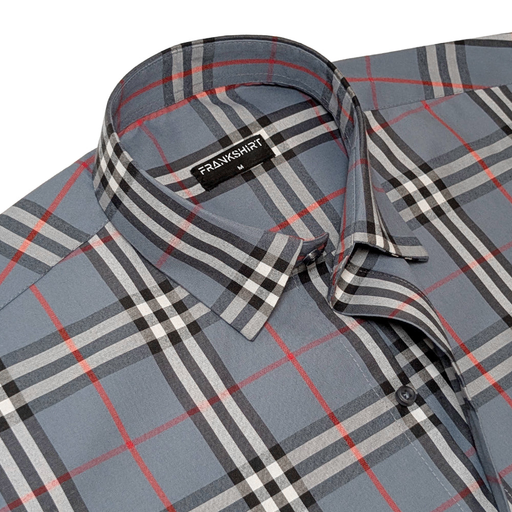 Pack of 2 Tartan Check Cotton Shirt (Mustard & Denim)