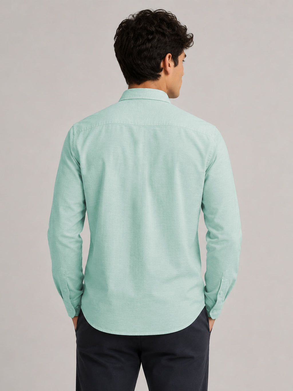 Turkish Blue Linear Linen Shirt