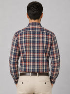 Crimson Check Cotton Shirt For Men