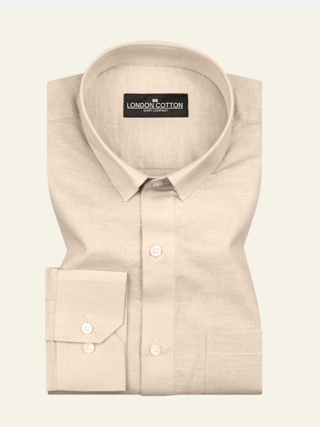 Beige Linear Linen Shirt