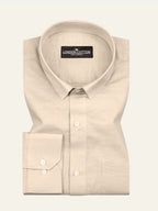Beige Linear Linen Shirt