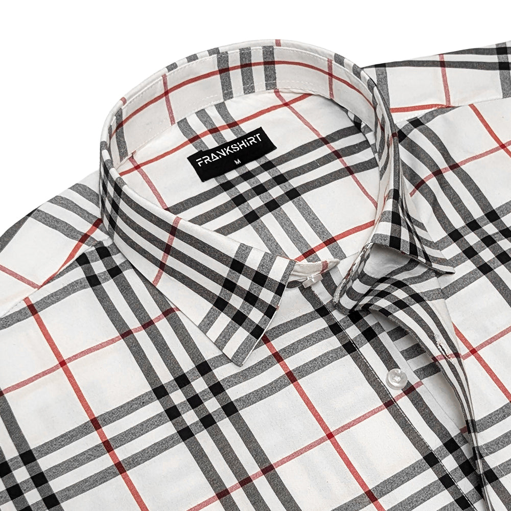 Pack of 2 Tartan Check Cotton Shirt (White & Denim)