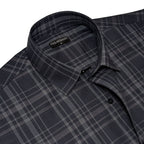 Navy Tartan Check Cotton Shirt For Men
