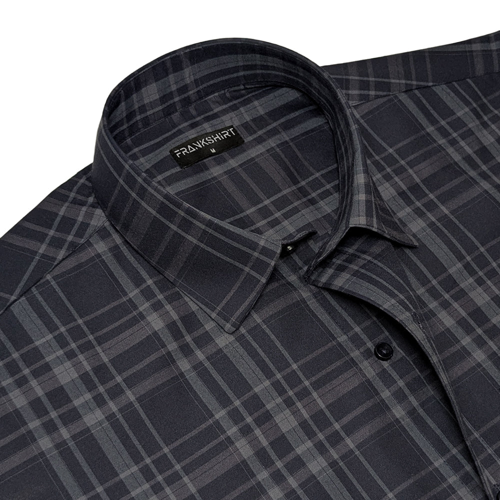 Navy Tartan Check Cotton Shirt For Men
