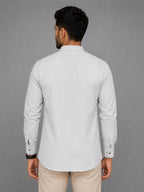 Urban Fit White Short Linen Kurta For Men