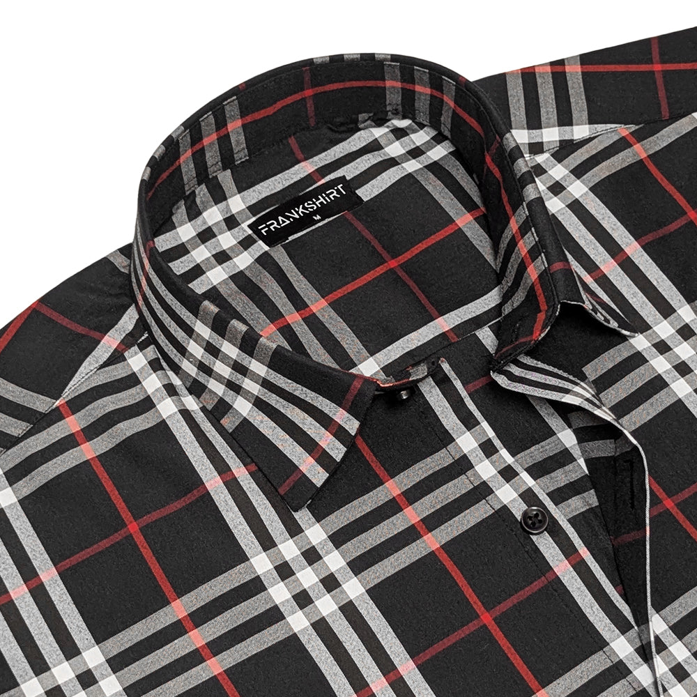 Pack of 2 Tartan Check Cotton Shirt (Denim & Black)
