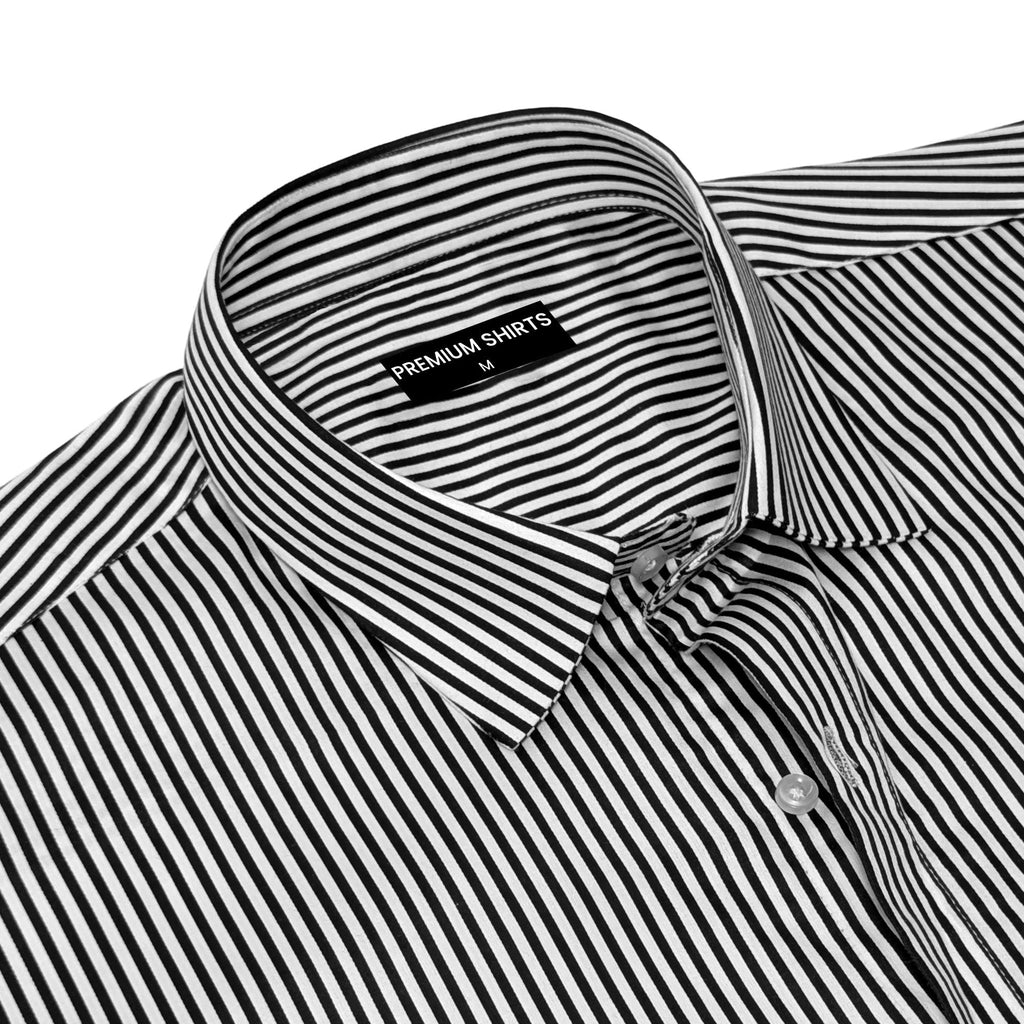 Black Stripes Satin Shirt for Men