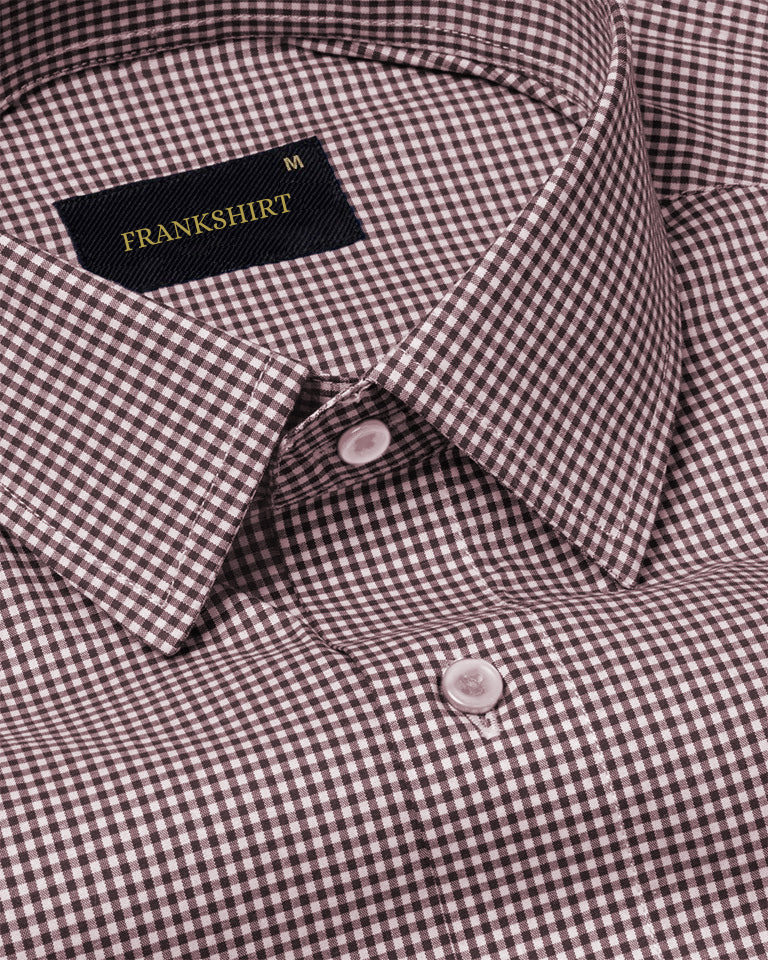 Maroon Check Oxford Premium Cotton Shirt For Men