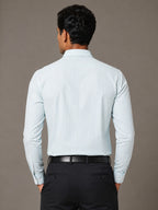 Sky Blue Stripe Oxford Premium Cotton Shirt For Men