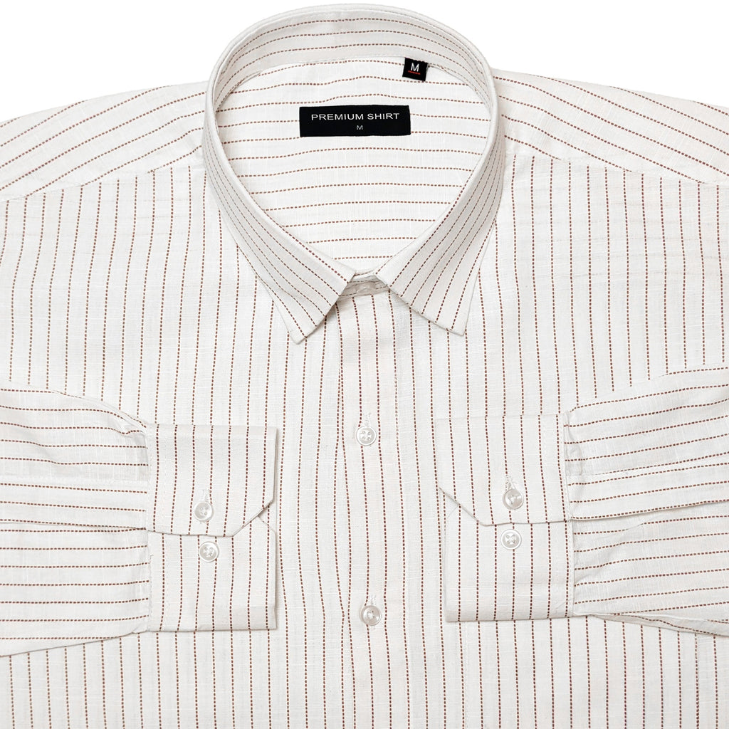 Fine Maroon Pinstripe Linen Shirt