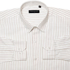 Fine Maroon Pinstripe Linen Shirt