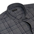 Grey Tartan Check Cotton Shirt For Men
