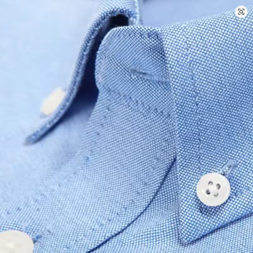 Oxford Cotton Denim Blue Shirt For Men