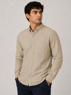 Beige Linear Linen Shirt