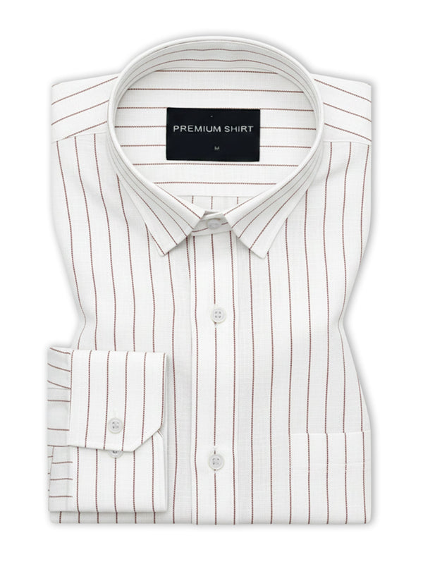 Fine Maroon Pinstripe Linen Shirt