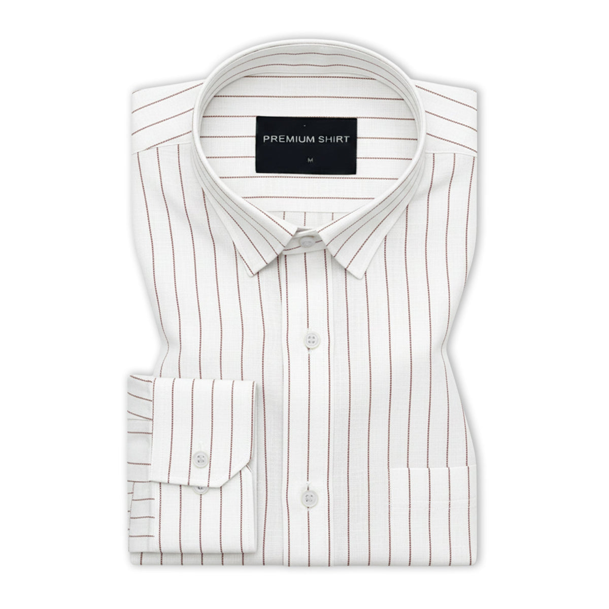 Fine Maroon Pinstripe Linen Shirt