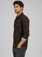 Pack Of 2 Cargo Style Bottle Green & Dark Brown Shirt