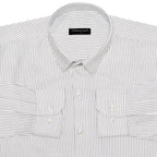 Silver Grey Stripe Oxford Shirt For Men