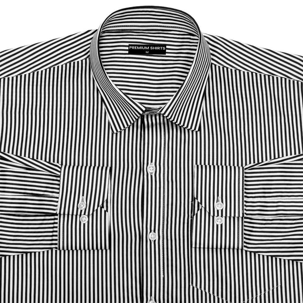 Black Stripes Satin Shirt for Men
