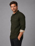 Pack Of 2 Cargo Style Bottle Green & Wine Shirt