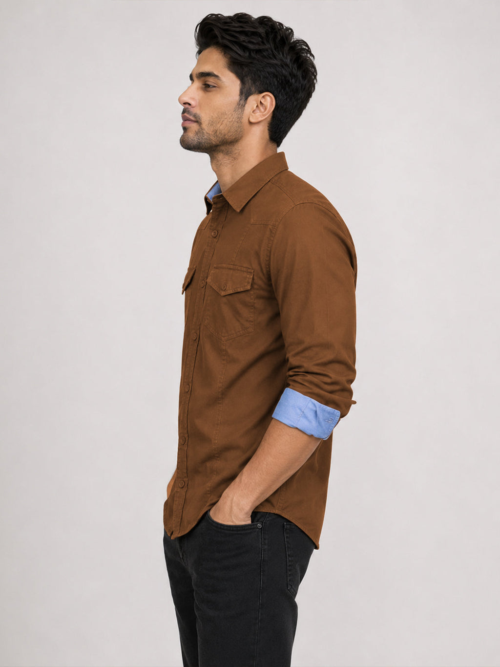Cargo Style Dusty Brown Shirt