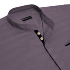 Urban Fit Purple Short Linen Kurta For Men