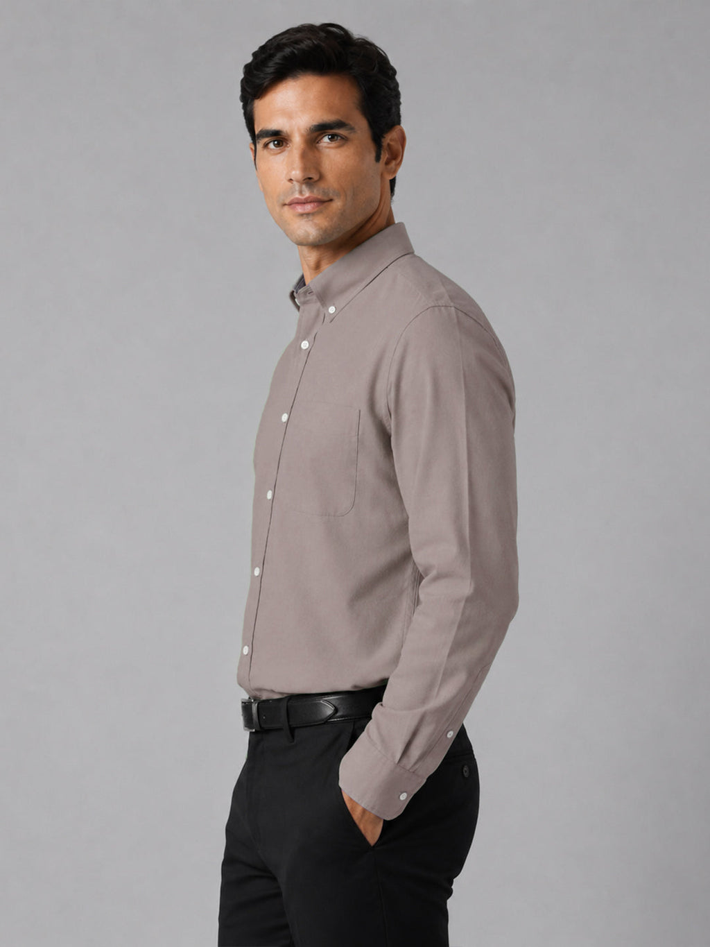 Oxford Cotton Brown Shirt For Men